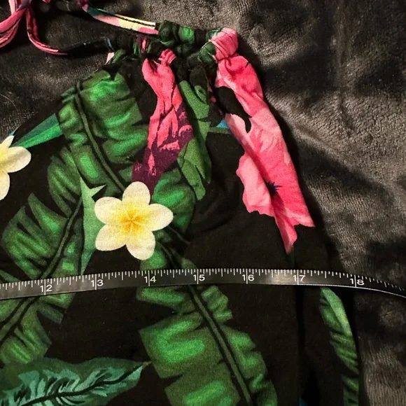 Colleen Lopez Halter Dress Vibrant Hibiscus Rayon Spandex Knee Length Large - Picture 13 of 13